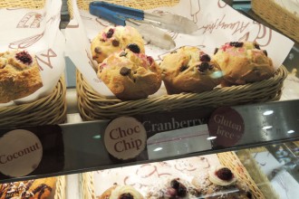 Muffins cranberry / chocolat sans gluten